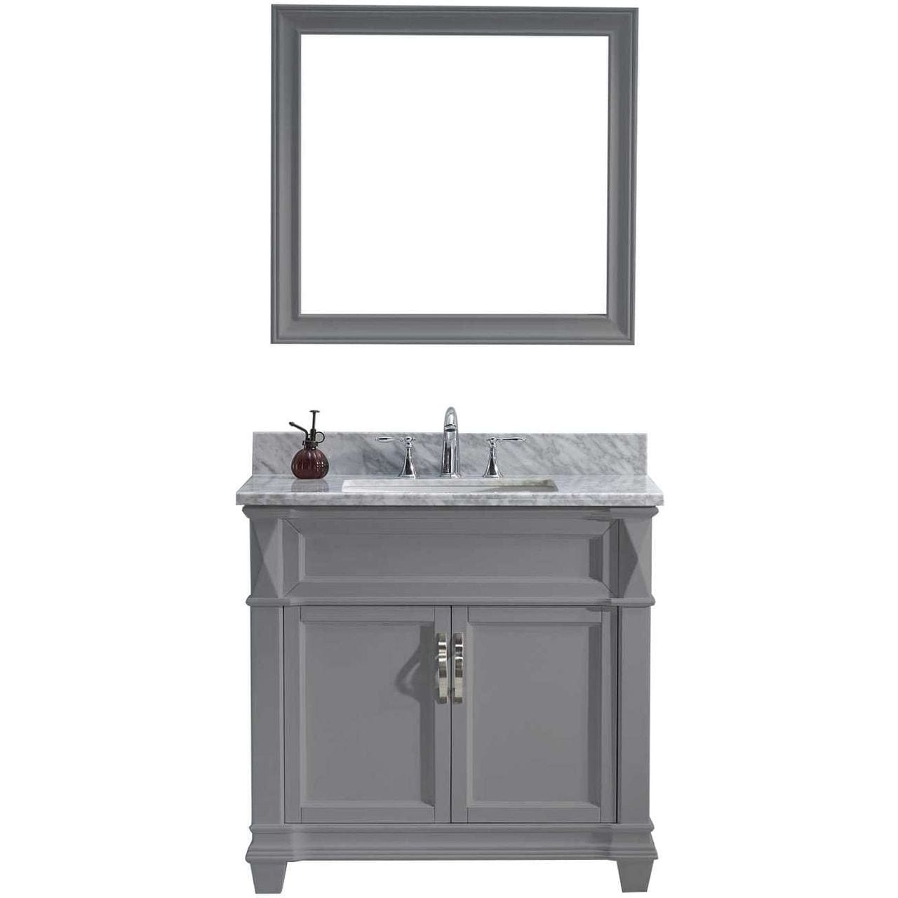 Virtu USA Victoria 36" Single Bathroom Vanity Cabinet Set in Grey