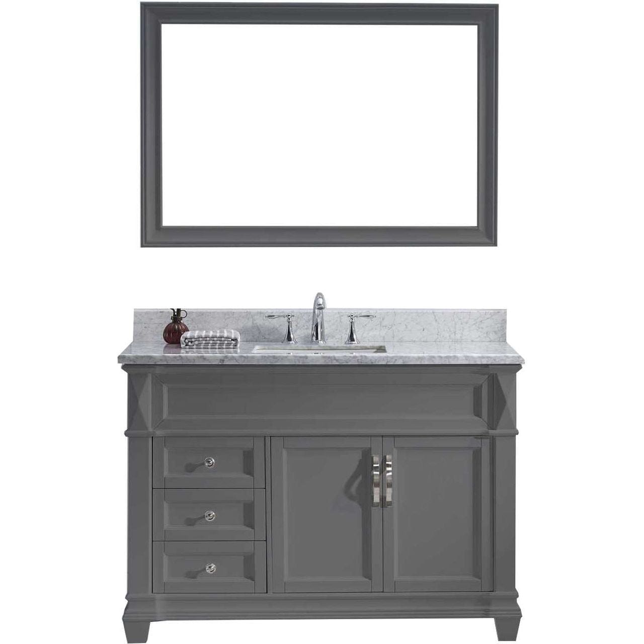 Virtu USA Victoria 48" Single Bathroom Vanity Cabinet Set in Gre