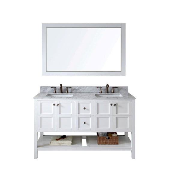 Virtu USA Winterfell 60 Double Bathroom Vanity Cabinet Set in White
