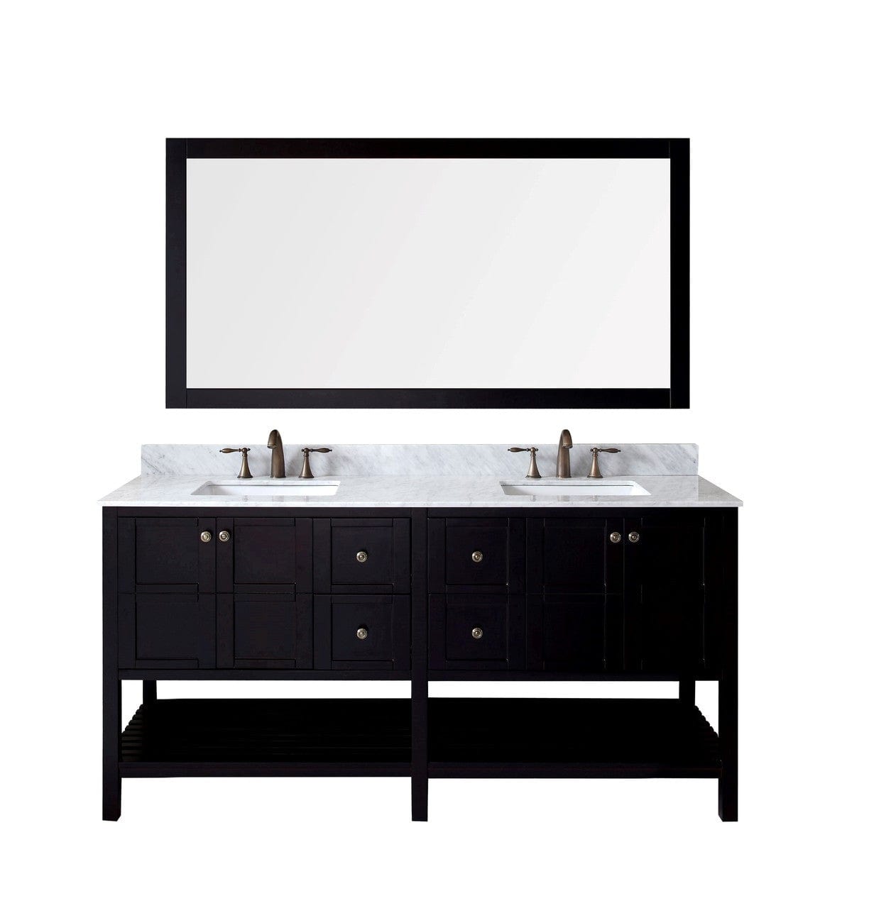 Virtu USA Winterfell 72" Double Bathroom Vanity Cabinet Set in Espresso