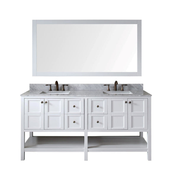 Virtu USA Winterfell 72 Double Bathroom Vanity Cabinet Set in White
