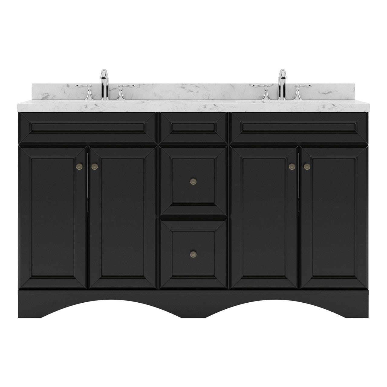 Talisa 60" Bath Vanity in Espresso with Cultured Marble Quartz Top white background