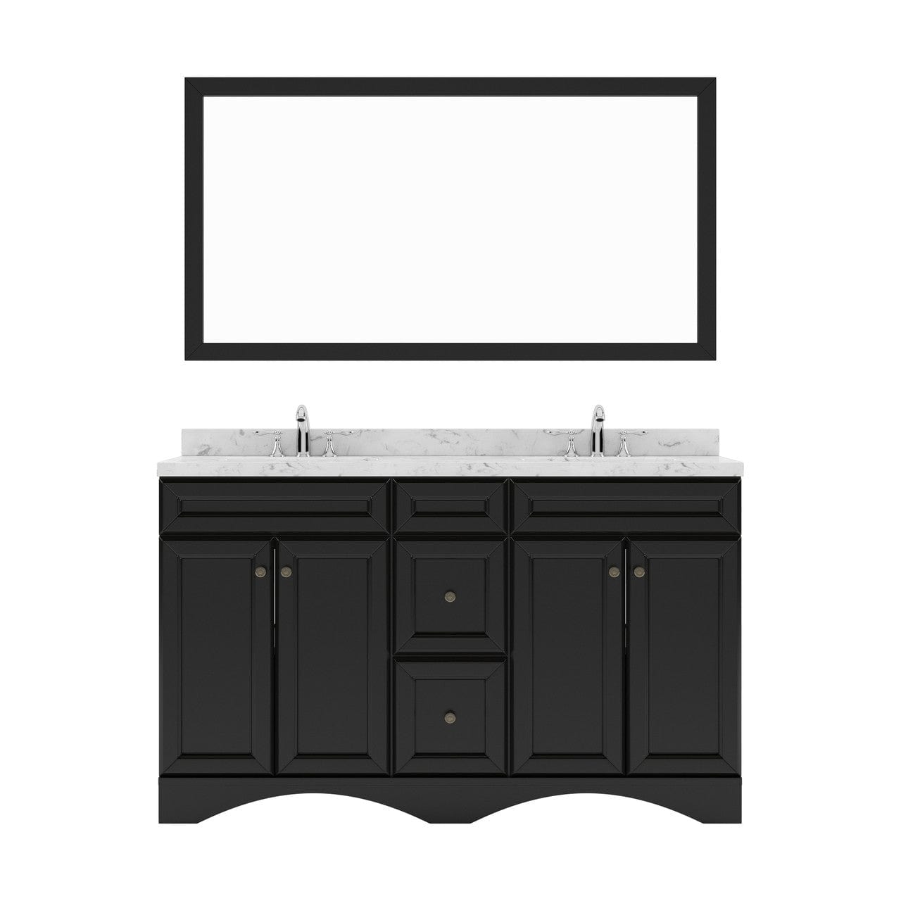 Talisa 60" Bath Vanity in Espresso with Quartz Top white background