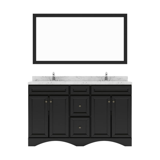 Talisa 60" Bath Vanity in Espresso with Quartz Top white background