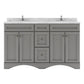Talisa 60" Double Bath Vanity in Gray with Cultured Quartz Top white background