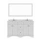 Talisa 60" Double Bath Vanity in White with Cultured Marble Quartz Top white background