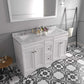 Talisa 60" Double Bath Vanity in White with Quartz Top perspective