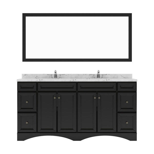 Talisa 72 Bath Vanity in Espresso with Cultured Marble Quartz Top by Virtu USA white background
