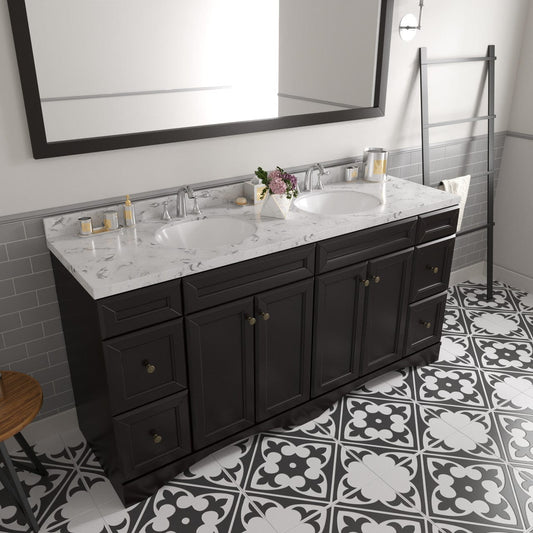 Talisa 72" Bath Vanity in Espresso with Cultured Marble Quartz Top by Virtu USA side view