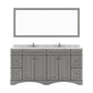 Talisa 72" Double Bath Vanity in Gray with Cultured Marble Quartz Top white background