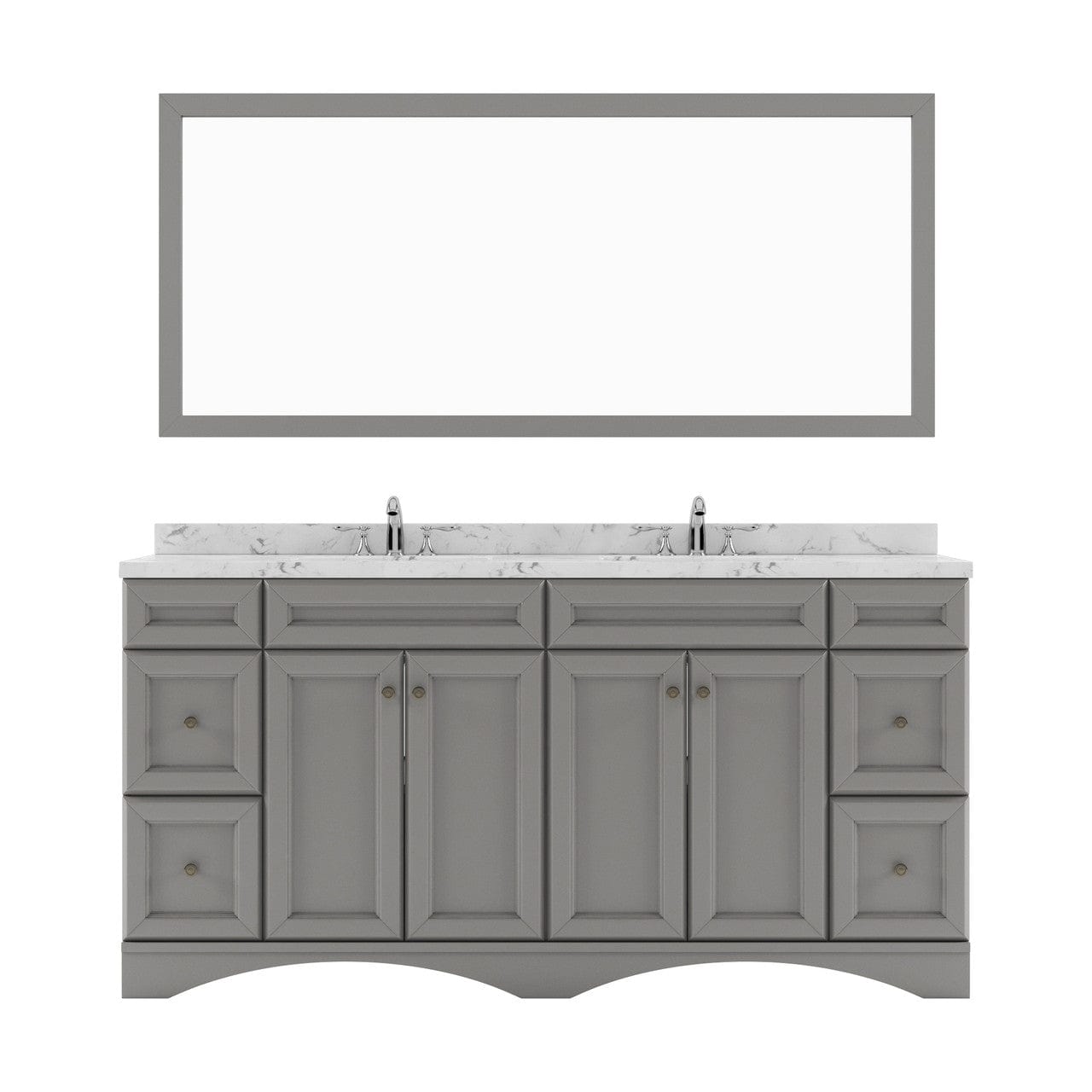 Talisa 72" Double Bath Vanity in Gray with Cultured Marble Quartz Top white background