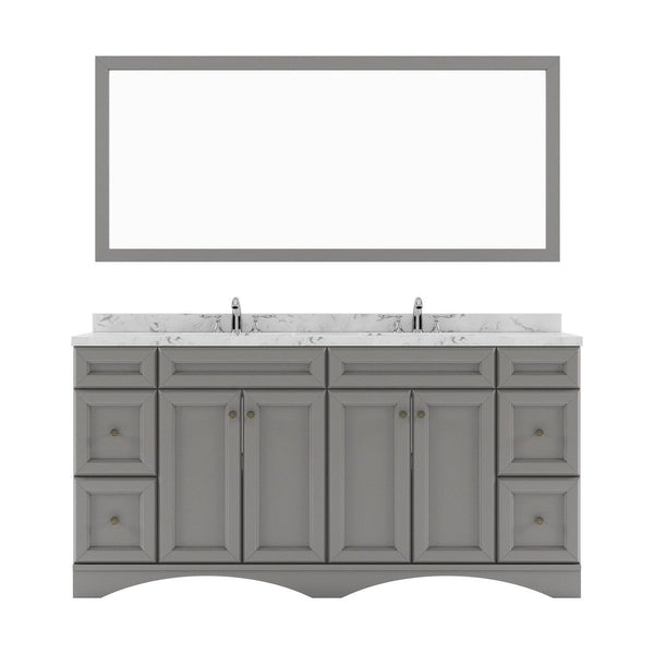 Talisa 72 Double Bath Vanity in Gray with Cultured Marble Quartz Top white background