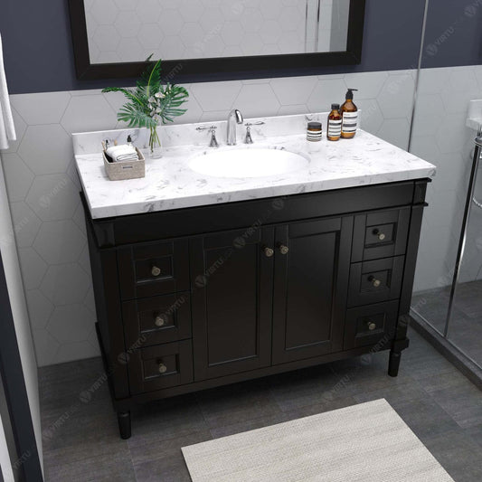 Tiffany 48" Bath Vanity in Espresso with Quartz Top perspective