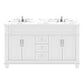 Victoria 60" Bath Vanity in White with Cultured Marble Quartz Top by Virtu USA white background