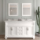 Victoria 60" Bath Vanity in White with Cultured Marble Quartz Top by Virtu USA front view