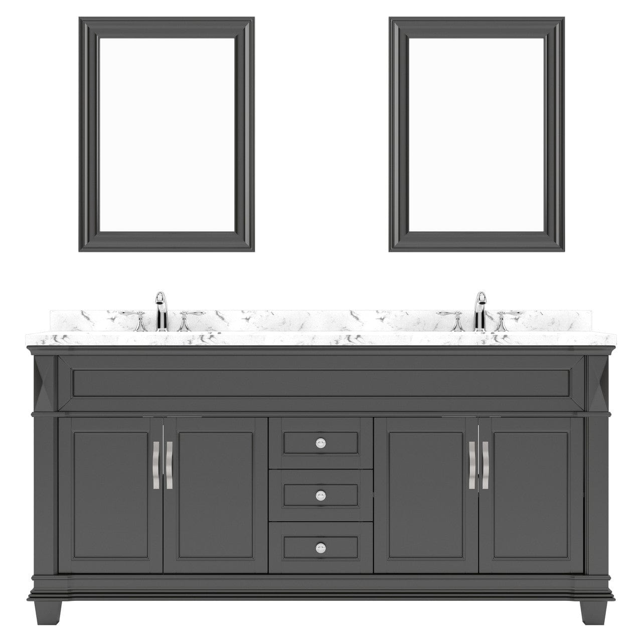 Victoria 72" Bath Vanity in Espresso with Cultured Marble Quartz Top  white background