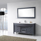 Virtu USA Ava 61 Single Bathroom Vanity Set in Grey | White Stone Counter-Top