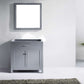 Virtu USA Caroline 36 Single Bathroom Base Cabinet in Grey