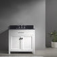 Virtu USA Caroline 36 Single Bathroom Vanity Set in White w/ Black Galaxy Granite Counter-Top |Ê Square Basin
