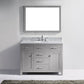 Virtu USA Caroline 48 Single Bathroom Vanity in Cashmere Grey w/ Marble Top & Round Sink w/ Mirror