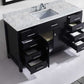 Virtu USA Caroline 60 Single Bathroom Vanity Set in Espresso w/ Italian Carrara White Marble Counter-Top | Square Basin