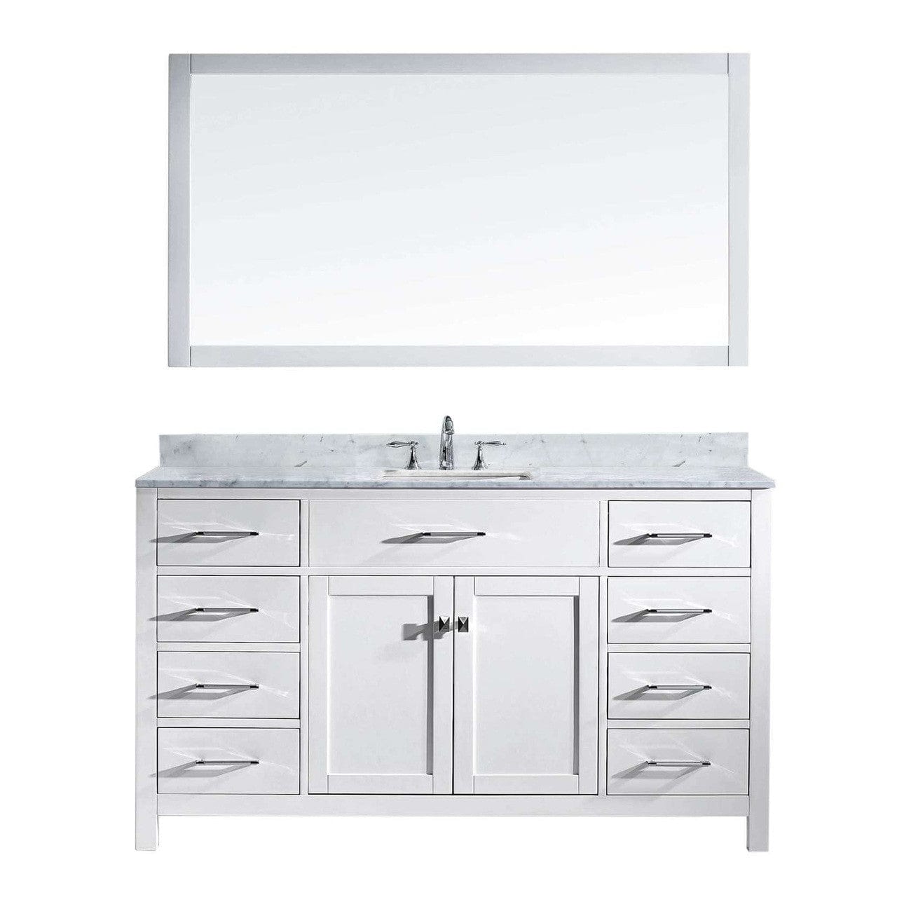 Virtu USA Caroline 60" Single Bathroom Vanity Set in White