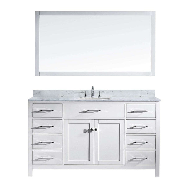 Virtu USA Caroline 60 Single Bathroom Vanity Set in White