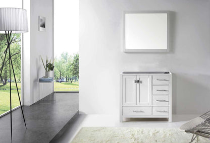 Virtu USA Caroline Avenue 36 Single Bathroom Base Cabinet in White