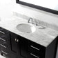 Virtu USA Caroline Avenue 48 Single Bathroom Vanity Set in Espresso w/ Italian Carrara White Marble Counter-Top |Ê Round Basin
