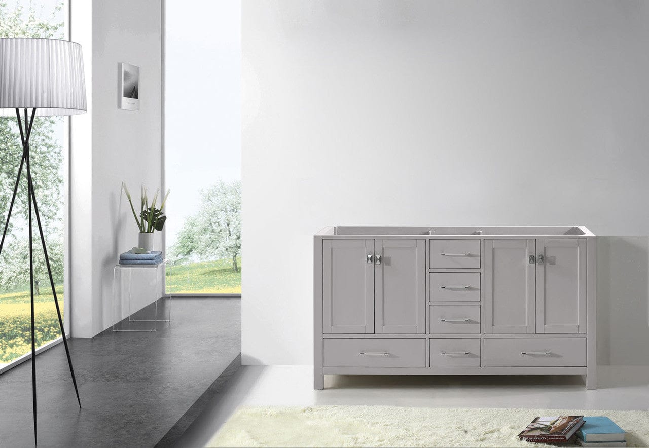 Virtu USA Caroline Avenue 60 Cabinet Only in Cashmere Grey