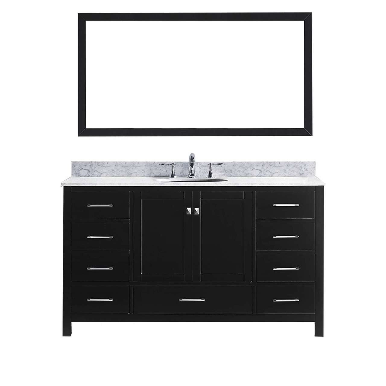 Virtu USA Caroline Avenue 60" Single Bathroom Vanity Set in Espresso