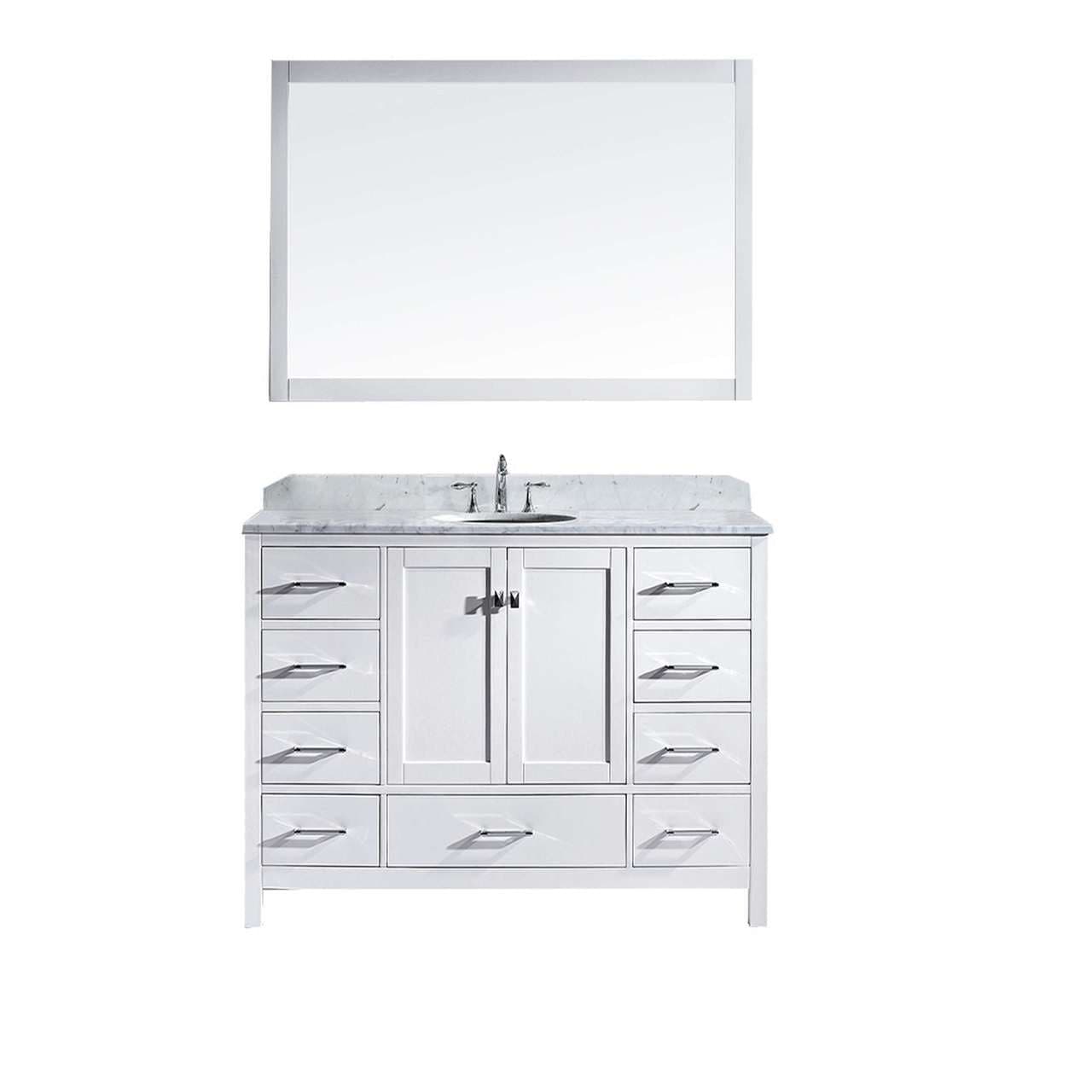 Virtu USA Caroline Avenue 60" Single Bathroom Vanity Set in White