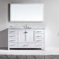 Virtu USA Caroline Avenue 60 Single Bathroom Vanity Set in White w/ Italian Carrara White Marble Counter-Top | Round Basin
