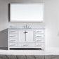 Virtu USA Caroline Avenue 60 Single Bathroom Vanity Set in White w/ Italian Carrara White Marble Counter-Top | Square Basin