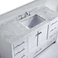 Virtu USA Caroline Avenue 60 Single Bathroom Vanity Set in White w/ Italian Carrara White Marble Counter-Top | Square Basin