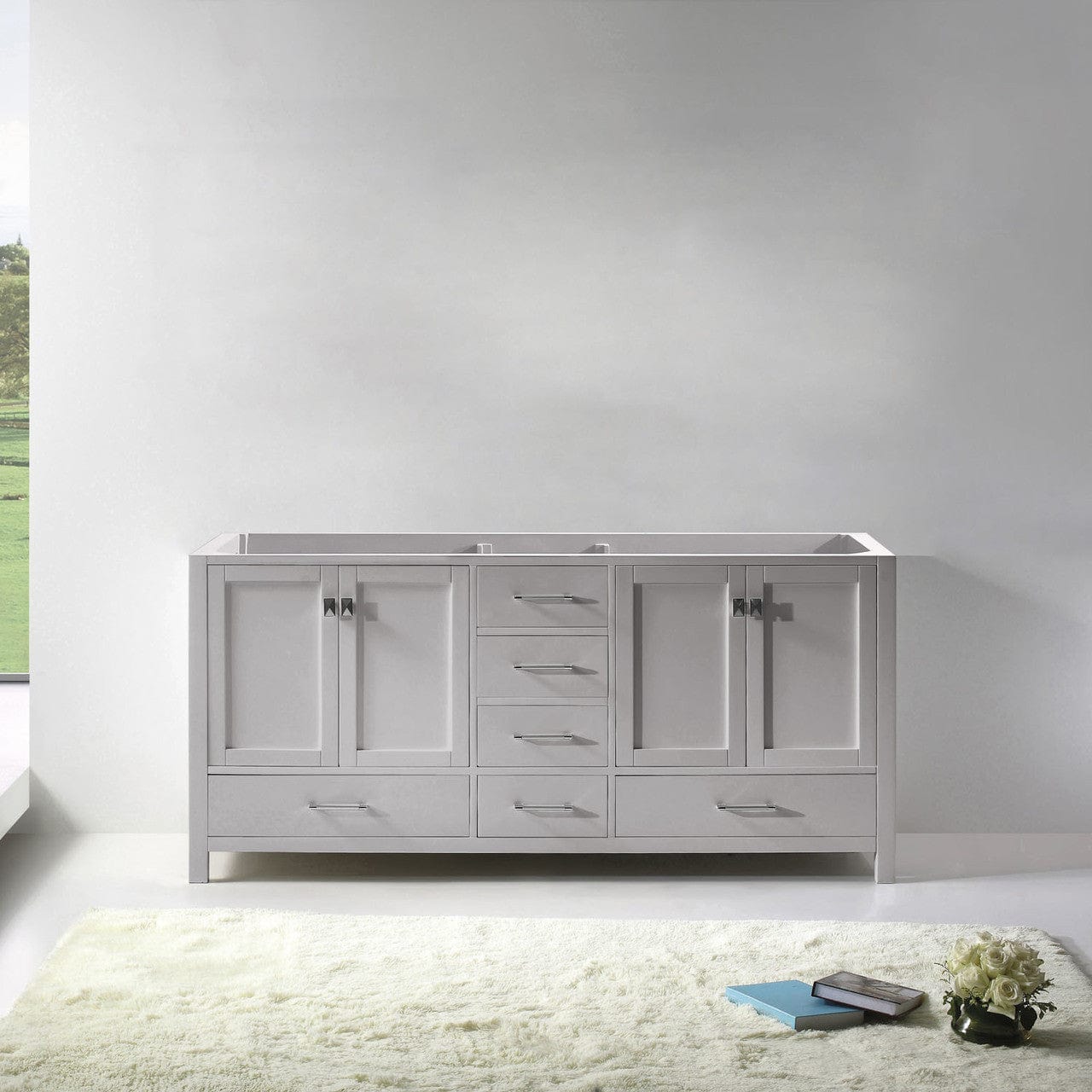 Virtu USA Caroline Avenue 72 Cabinet Only in Cashmere Grey