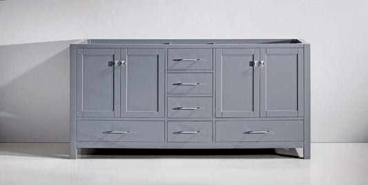 Virtu USA Caroline Avenue 71" Double Bathroom Vanity Cabinet in Grey