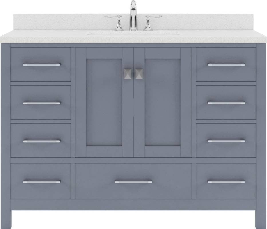 gray single sink vanity