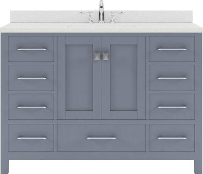 gray single sink vanity