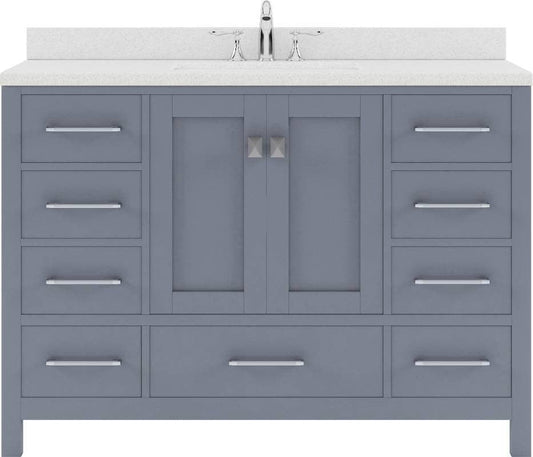 gray single sink vanity