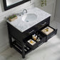 Virtu USA Caroline Estate 36 Single Bathroom Vanity Set in Espresso w/ Italian Carrara White Marble Counter-Top | Round Basin