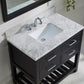 Virtu USA Caroline Estate 36 Single Bathroom Vanity Set in Espresso w/ Italian Carrara White Marble Counter-Top | Square Basin