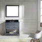 Virtu USA Caroline Estate 36 Single Bathroom Vanity Set in Grey w/ Black Galaxy Granite Counter-Top | Round Basin