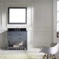 Virtu USA Caroline Estate 36 Single Bathroom Vanity Set in Grey w/ Black Galaxy Granite Counter-Top | Square Basin