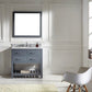 Virtu USA Caroline Estate 36" Single Bathroom Vanity Cabinet Set in Grey w/ Italian Carrara White Marble Counter-Top, Round Basin