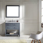 Virtu USA Caroline Estate 36 Single Bathroom Vanity Set in Grey w/ Italian Carrara White Marble Counter-Top | Square Basin