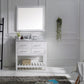 Virtu USA Caroline Estate 36" Single Bathroom Vanity Cabinet Set in White w/ Italian Carrara White Marble Counter-Top, Round Basin