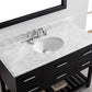 Virtu USA Caroline Estate 48" Single Bathroom Vanity Cabinet Set in Espresso w/ Italian Carrara White Marble Counter-Top, Round Basin