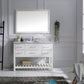 Virtu USA Caroline Estate 48 Single Bathroom Vanity Set in White w/ Italian Carrara White Marble Counter-Top | Round Basin