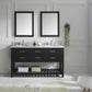 Virtu USA Caroline Estate 60 Double Bathroom Vanity Set in Espresso w/ Italian Carrara White Marble Counter-Top |Ê Round Basin
